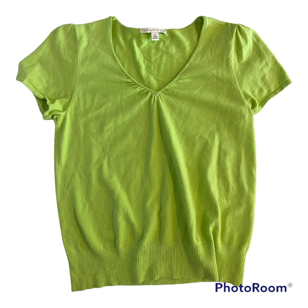 Womens Carolyn Taylor green sweater top size M